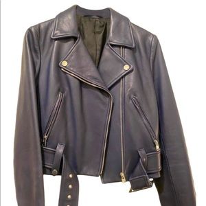 DVF Navy motorcycle jacket
